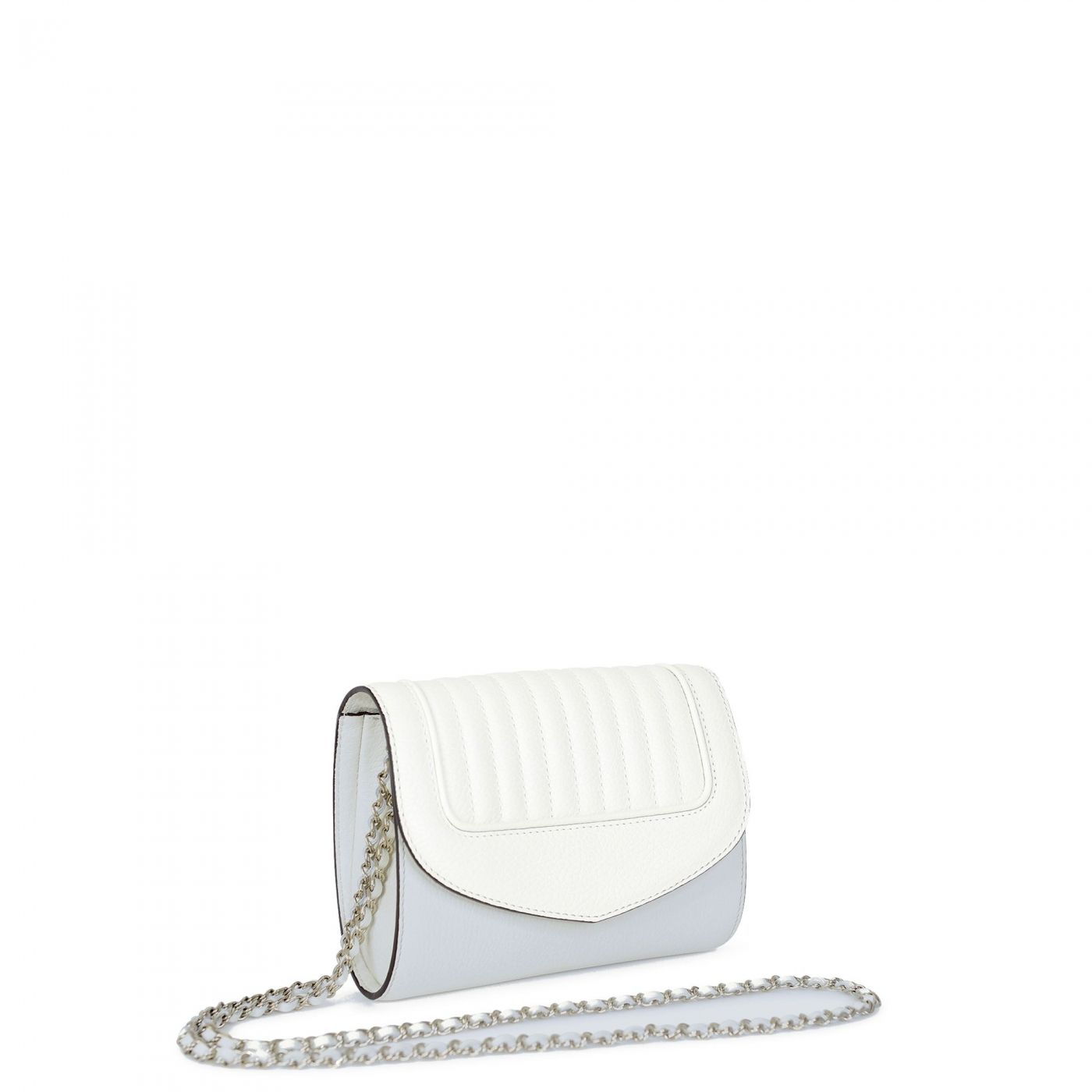 Crossbody Bag in White Leather Jeanne PM Delage