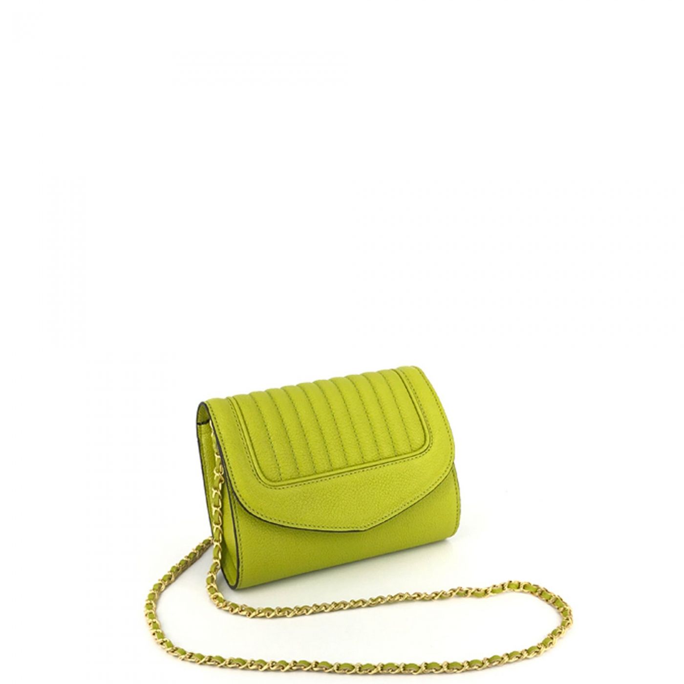 Crossbody Bag in Green Leather Jeanne PM Delage