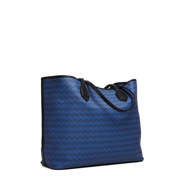 Moynat Blue Monogram Canvas Cabas Tote Bag. Excellent Condition