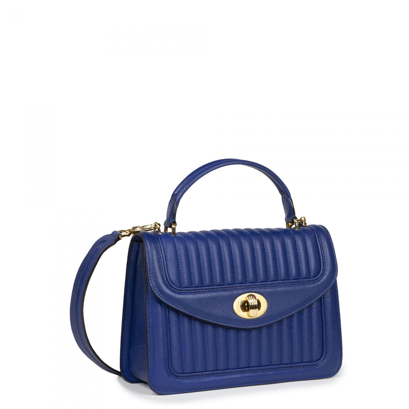 Quilted Handbag Leather Ginette Blue Turquoise |Delage