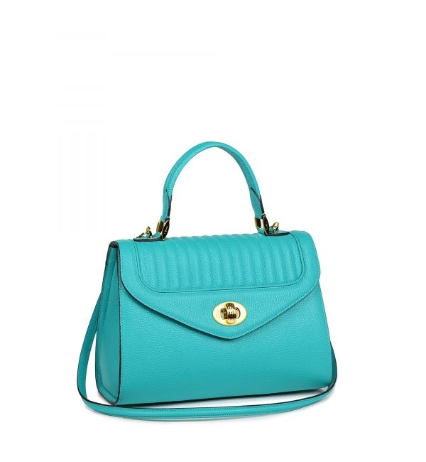 Blue Luxury leather Handbag Freda