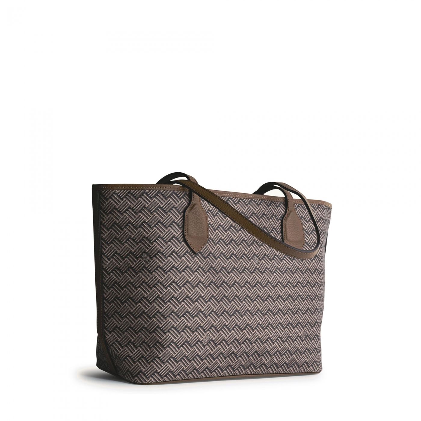 Brown Luxury Tote Bag Coated Canvas and Leather Lulu
