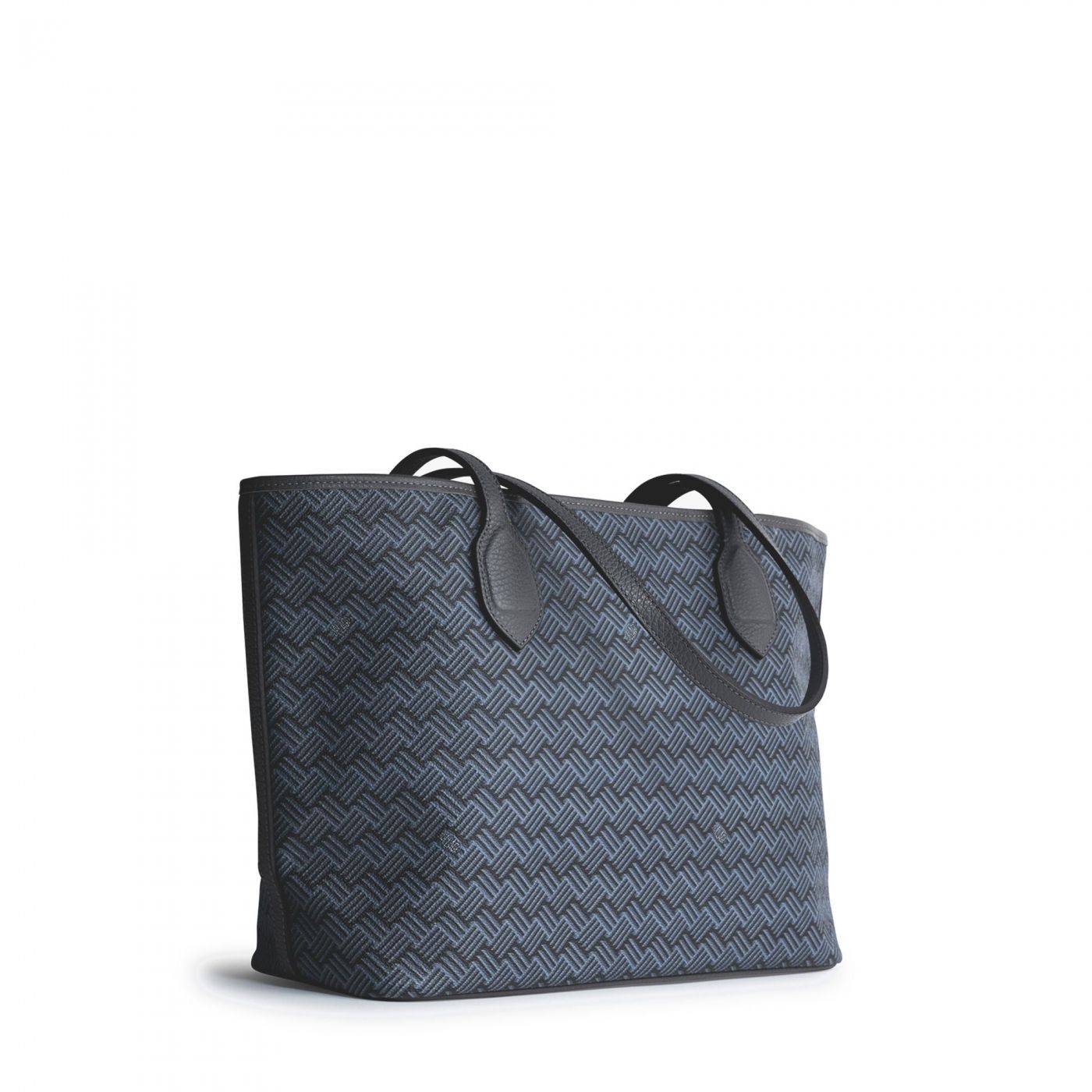 Grey Luxury Tote Bag Coated Canvas and Grey Leather Lulu | Delage