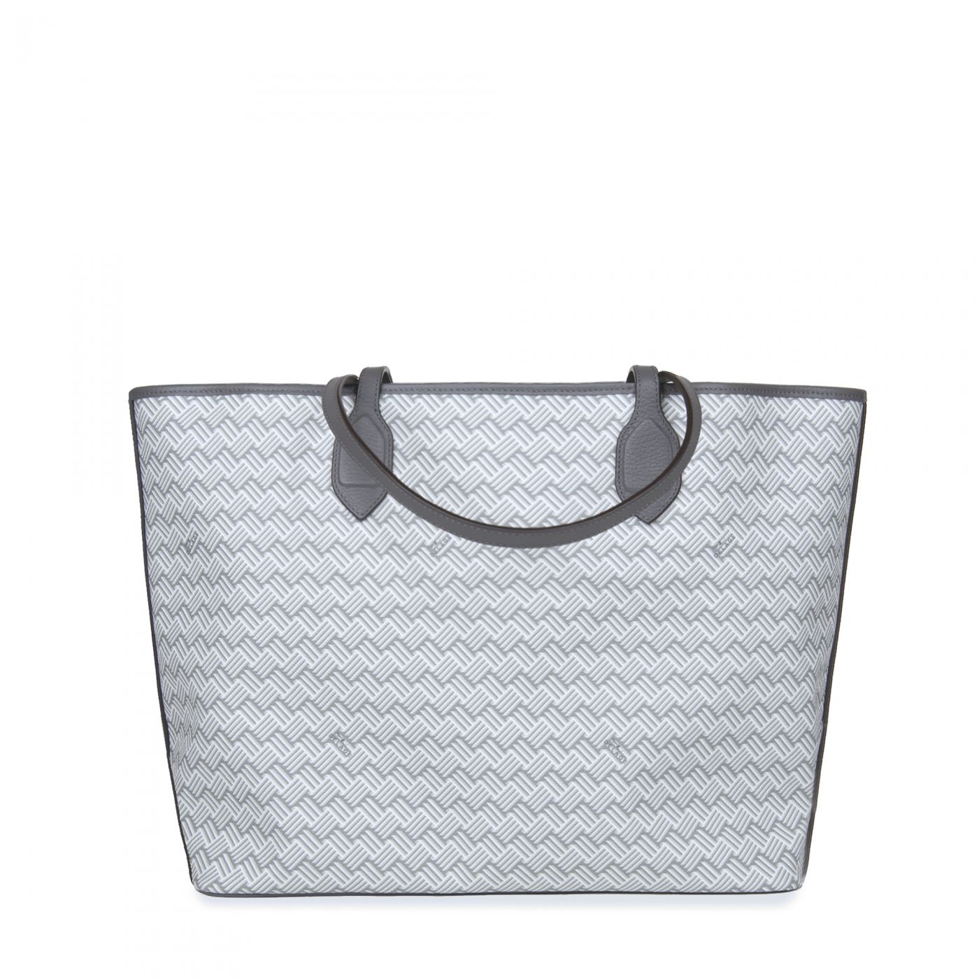 White Luxury Tote Bag Coated Canvas and White Leather Lulu | Delage