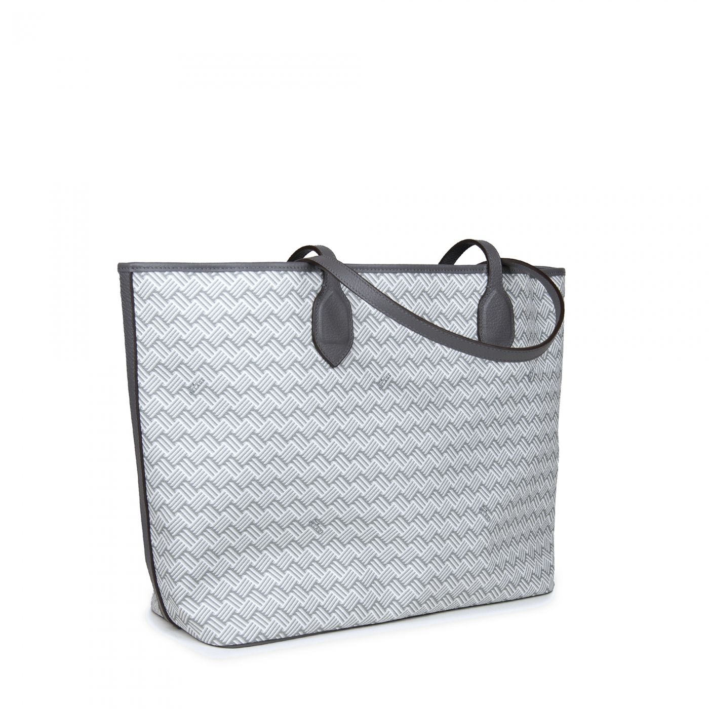 Grey Luxury Tote Bag Coated Canvas and Leather Lulu | Delage