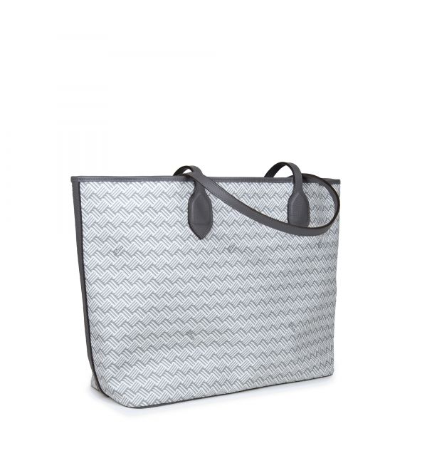 Lux De Ville Large Trixie Tote Bag - Black & White Stripes - 18 x 13.5